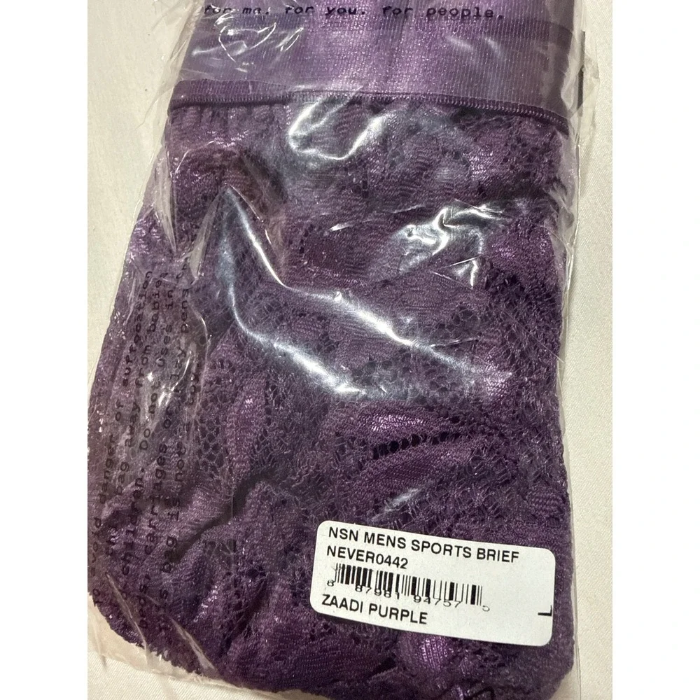 Cosabella Never Say Never Men's Sports Brief Purple Lace Luxury Underwear L